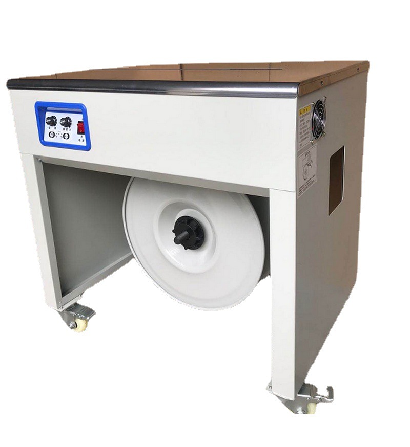 高台半自动捆扎打包机 纸箱外箱半自动捆扎机 鞋厂捆扎打包机