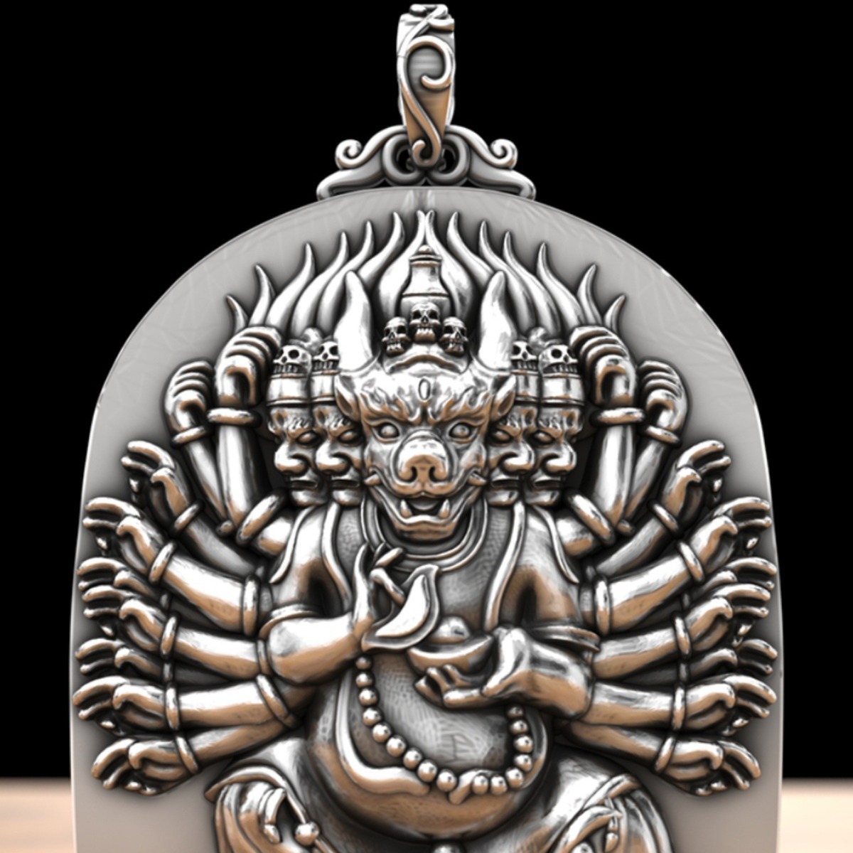 玉弘2024新款大威德金刚 实心生肖守护神本命佛项链男女-阿里巴巴