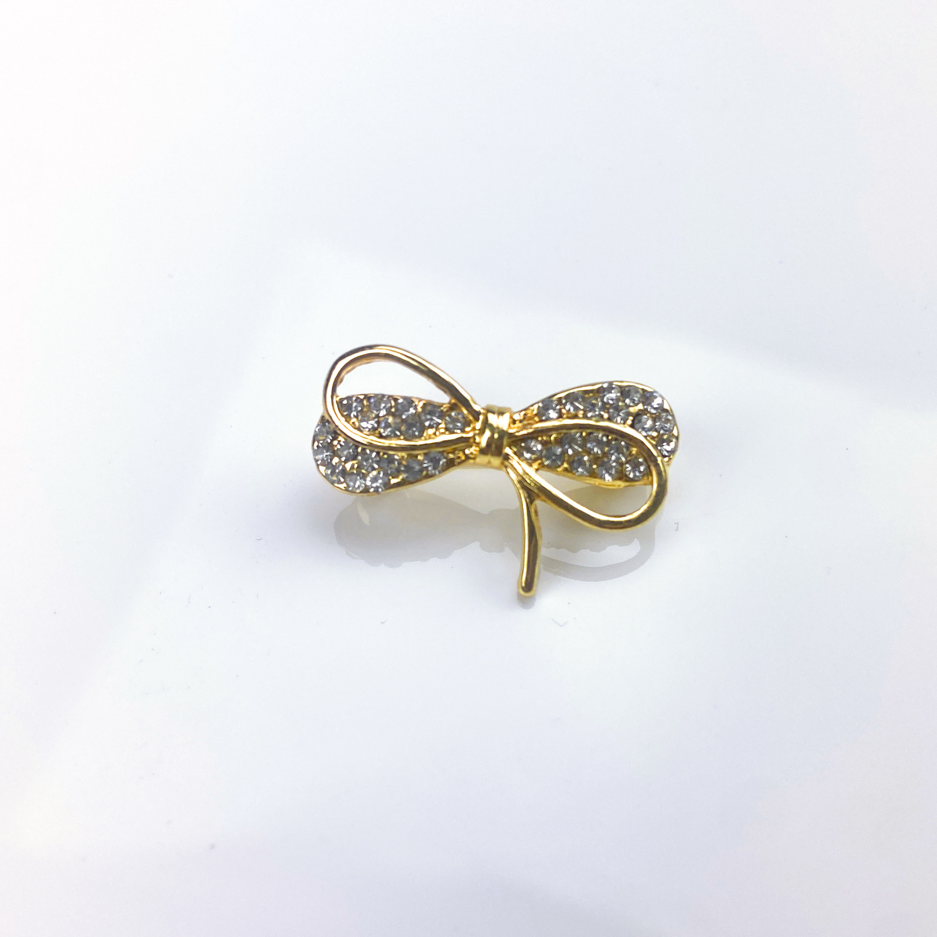 Opal Bow Brooch Female Cute Japanese Style Anti-Exposure Personality Versatile Pin Fixed Clothes Trend Collar Pin