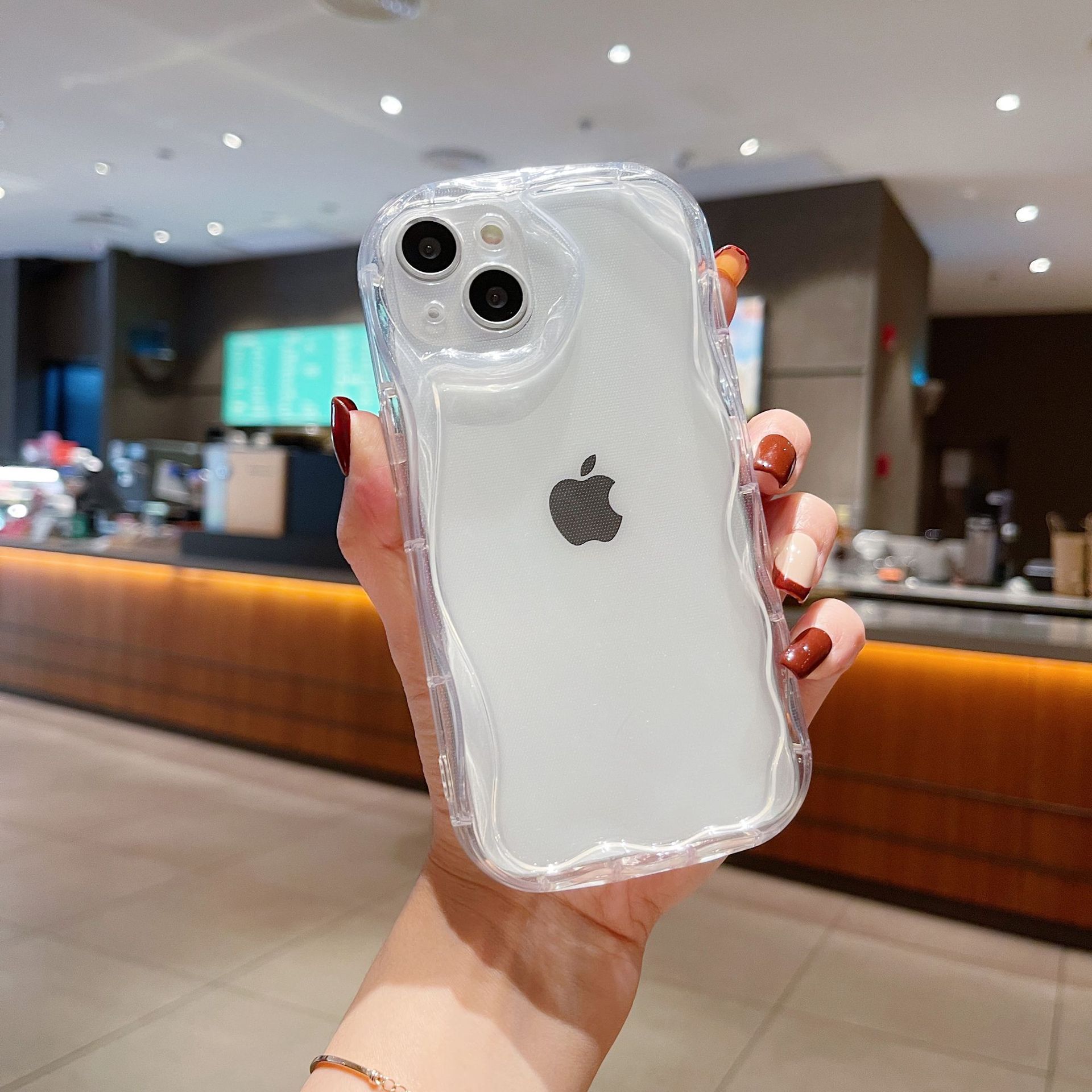 Apple 14 Cream Phone Case Material Drop-Resistant Transparent Iphone13 Painted Phone Case