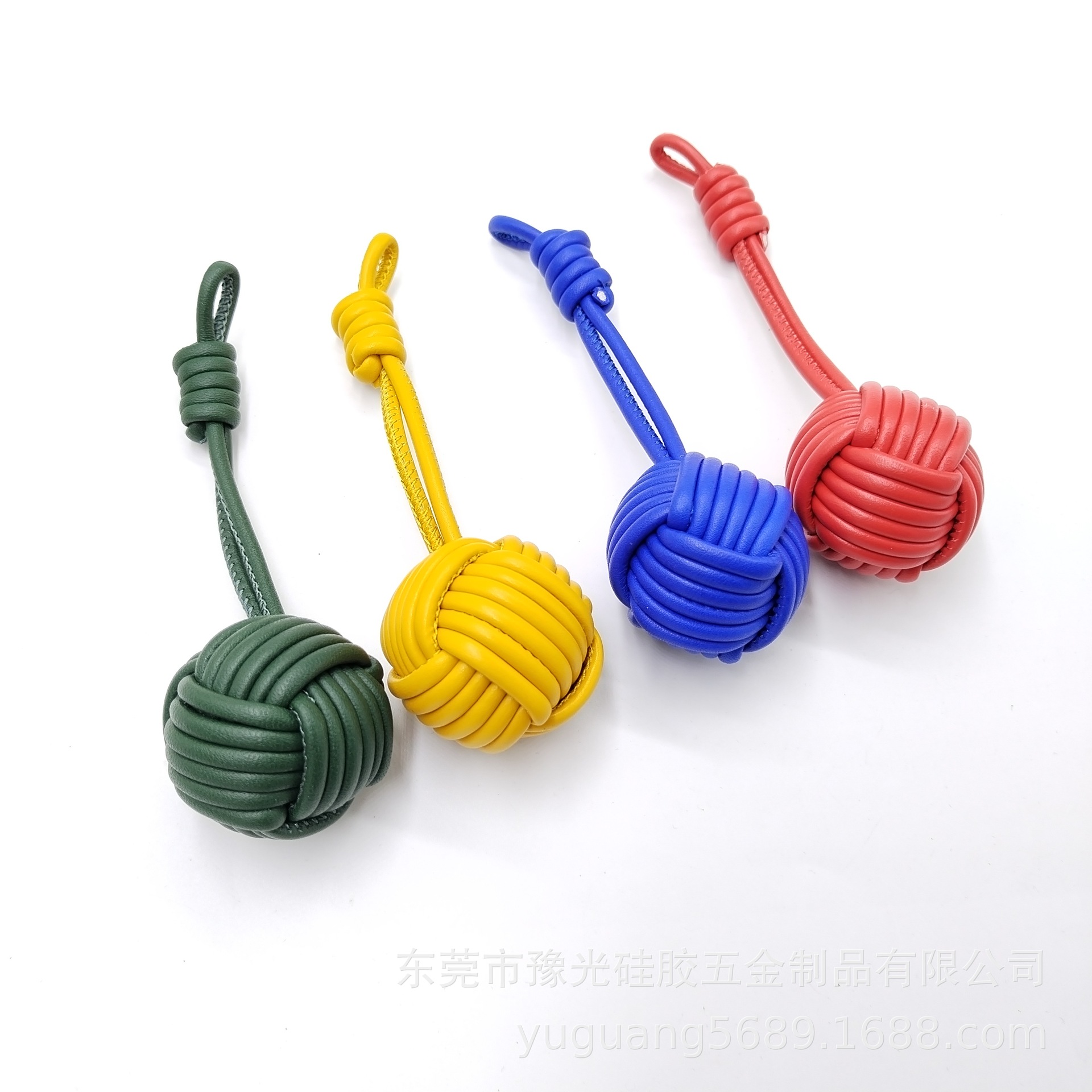皮革编织 超纤皮革球型钥匙扣手工编织皮革绳钥匙扣金属扣钥匙球