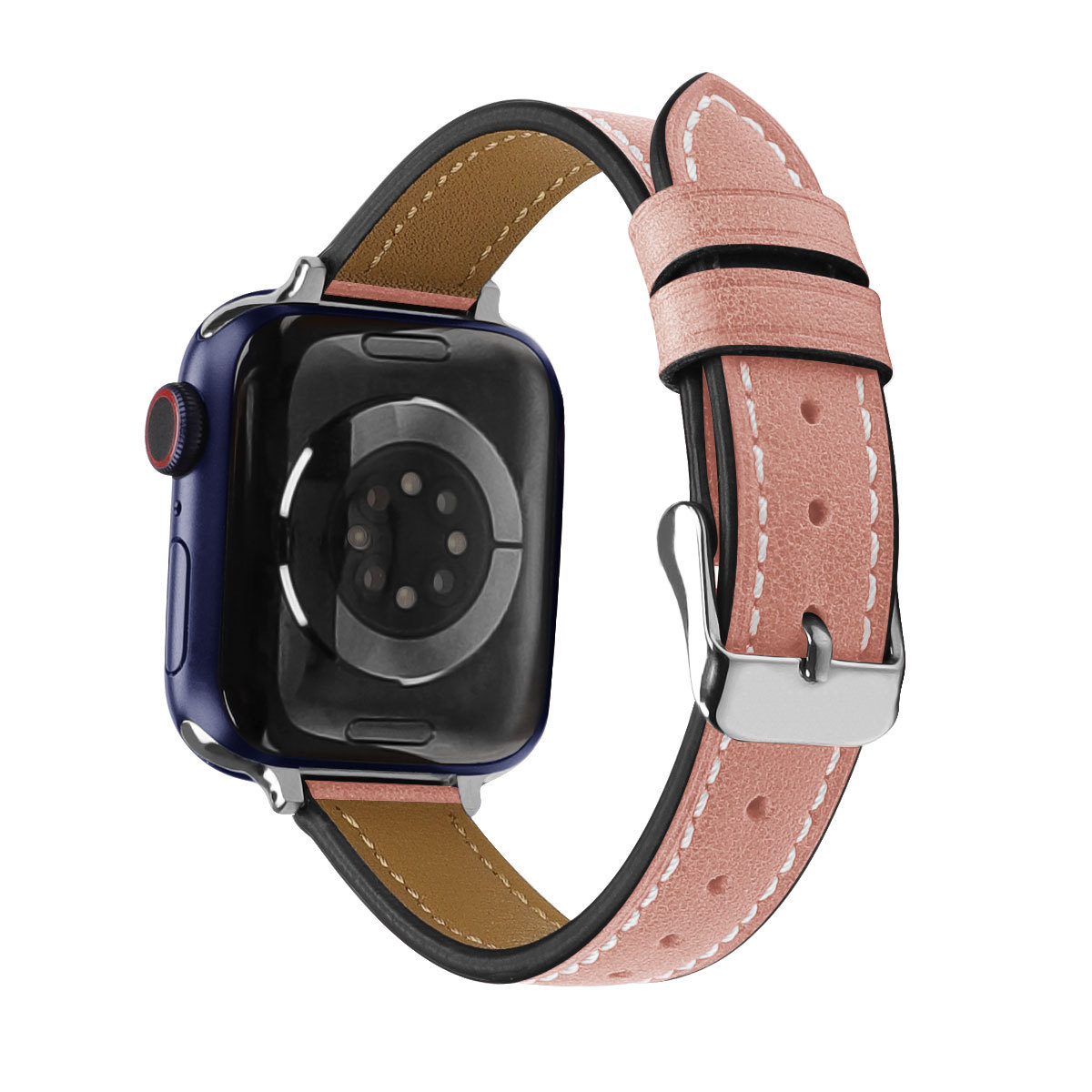 适用apple watch手表复古皮质表带 苹果34567 se代复古皮质细腕带