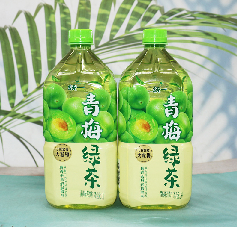 批发统一绿茶茉莉味冰红茶 青梅绿茶 茶饮料1l*8瓶整箱聚餐备用