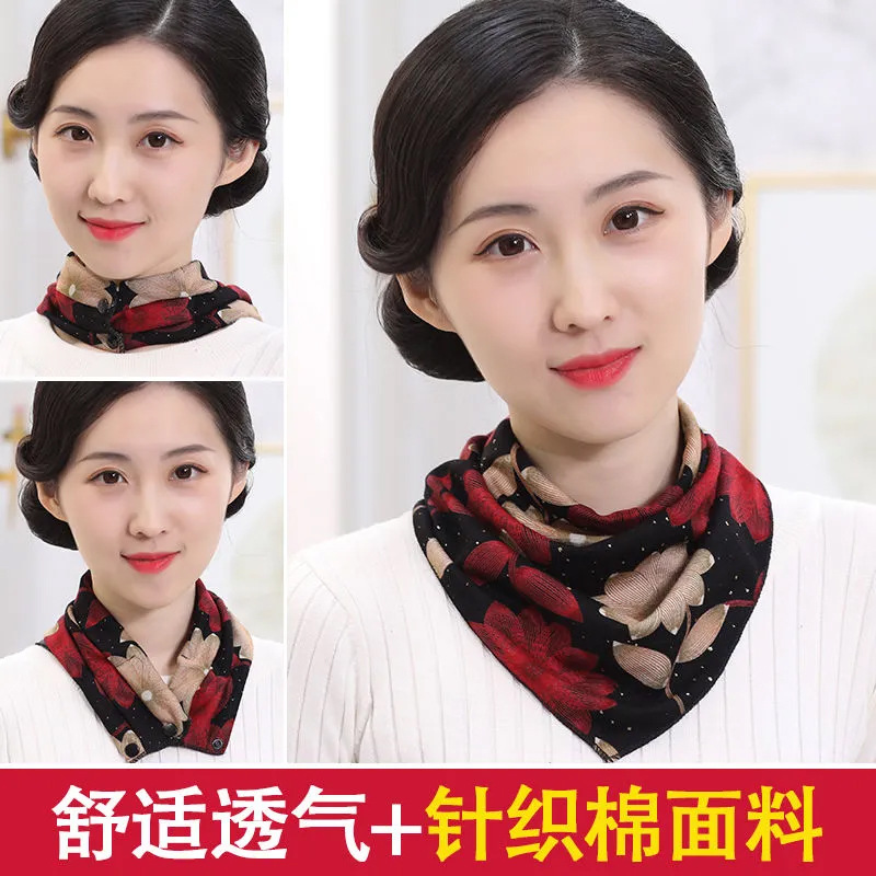 Fashion New Triangular Binder Silk Scarf Thin Women's Autumn and Winter Warm Scarf Fake Collar Korean Style All-Match Neck Protection Bandana