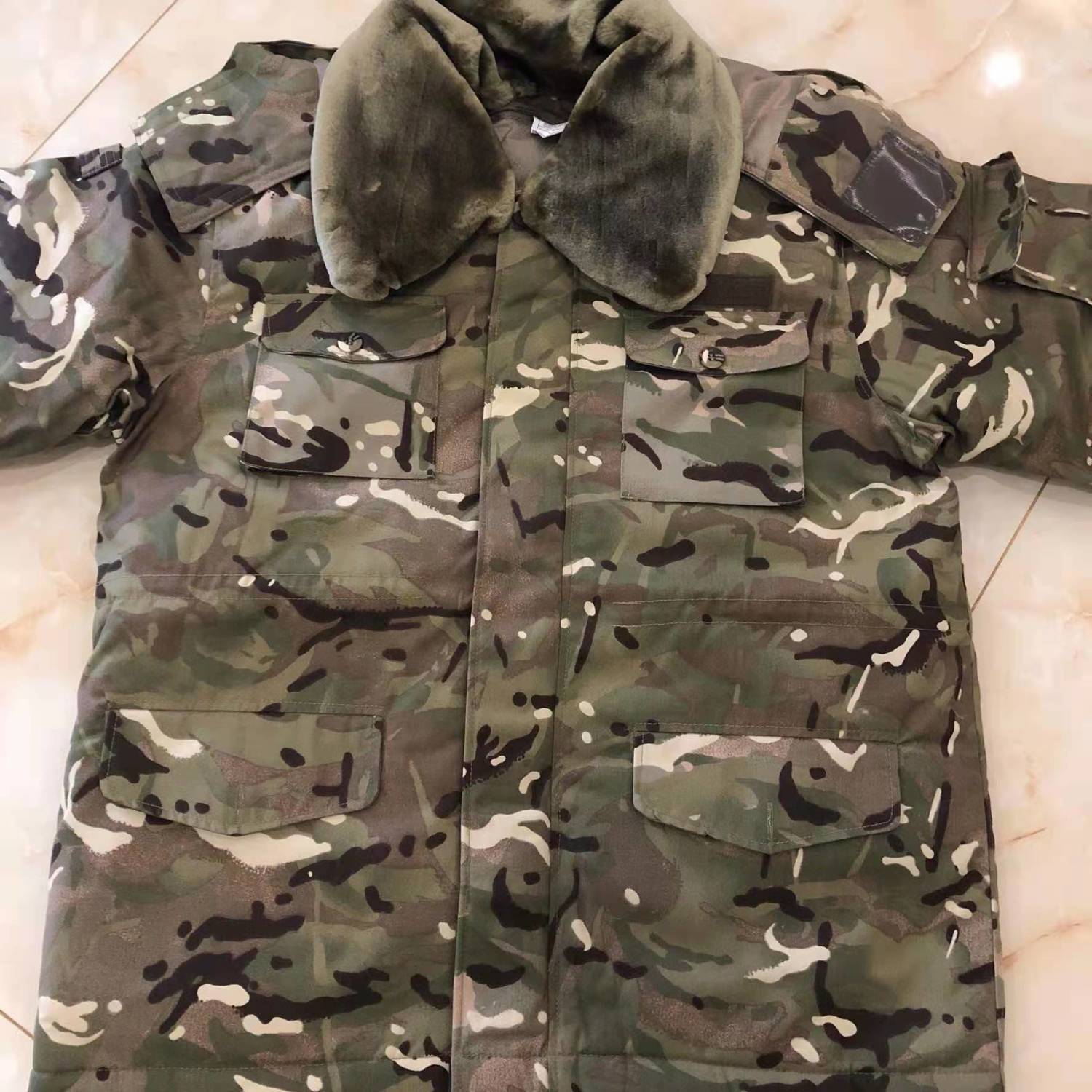 新款多地形迷彩作训大衣加厚保暖军迷户外登山野营冬季防水棉大衣-阿