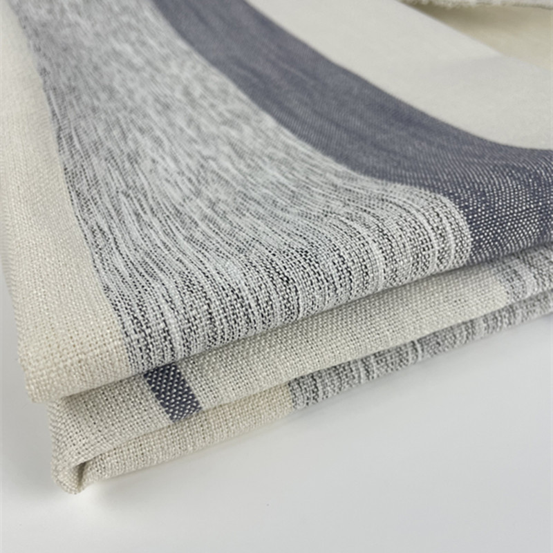 现货色织条纹竹节麻沙发布窗帘抱枕面料 160cm 欧式粗条装饰面料