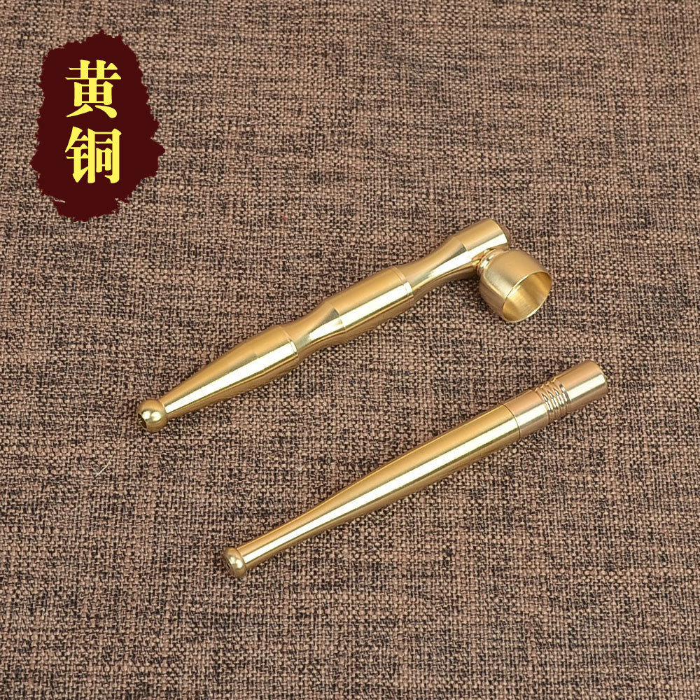 纯铜两用烟袋锅烟斗 烟嘴便携老式黄铜过滤烟杆烟丝斗-阿里巴巴