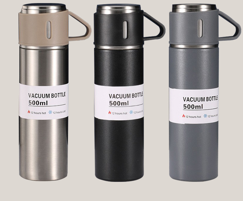 Hot Sale 304 Three-Piece Stainless Steel Thermos Cup Gift Set Male and Female Portable Business Tea Cup Cross-Border Dedicated