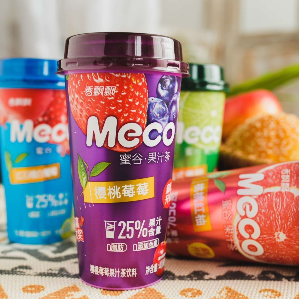 香飘飘meco蜜谷果汁茶饮网红即饮青柠400ml果味茶饮料批发包邮