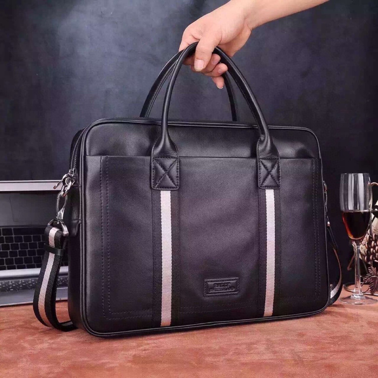 European and American Original Foreign Trade Men's Bag Business High Quality Leather Handbag Large Capacity Briefcase Computer Bag
