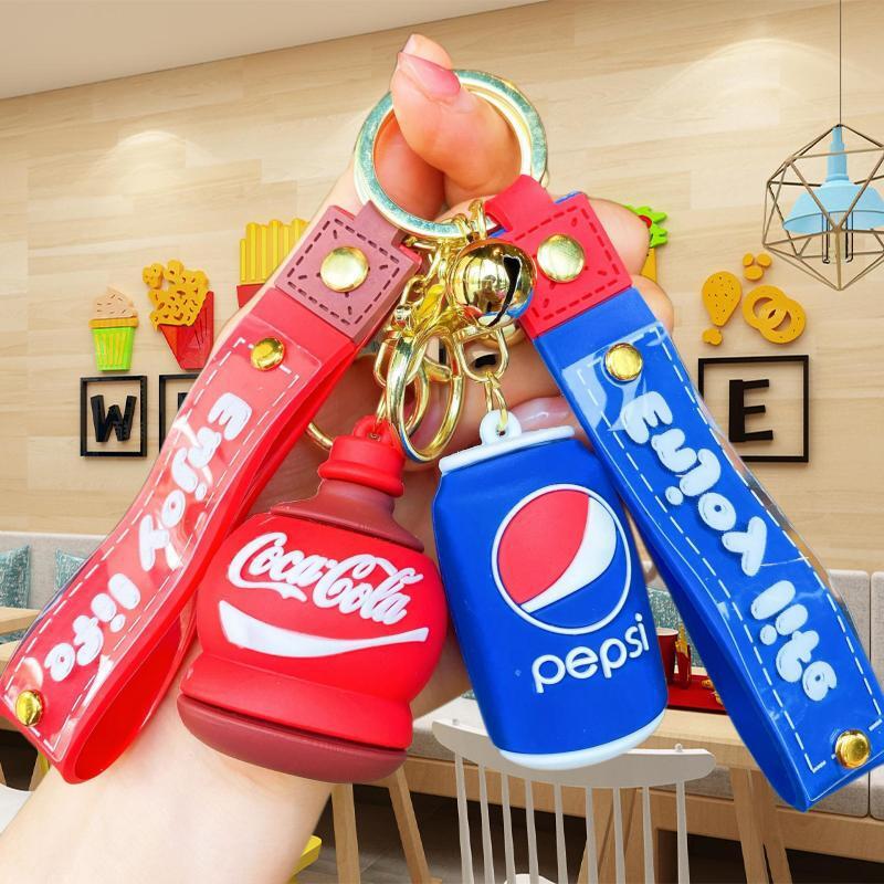 New Pepsi Beverage Bottle Keychain Car Key Chain Ornaments Personalized DIY Schoolbag Pendant Small Goods