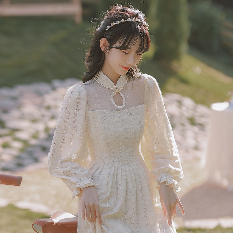 法式复古小洋装民国风女装春季少女连衣裙超仙伴娘小礼服平时可穿