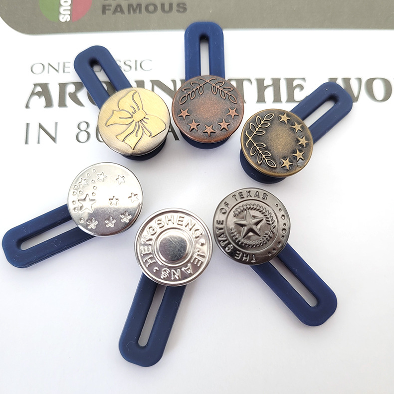 Sewing Free Button Retractable Expansion Belt Buckle Small Change Large Detachable Button Waist Extension Jeans Button Adjustable Buckle