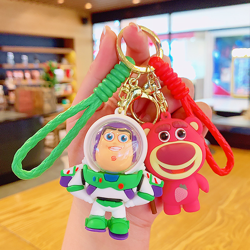 toy story creative cute cartoon keychain wholesale strawberry bear schoolbag ornaments couple small gifts