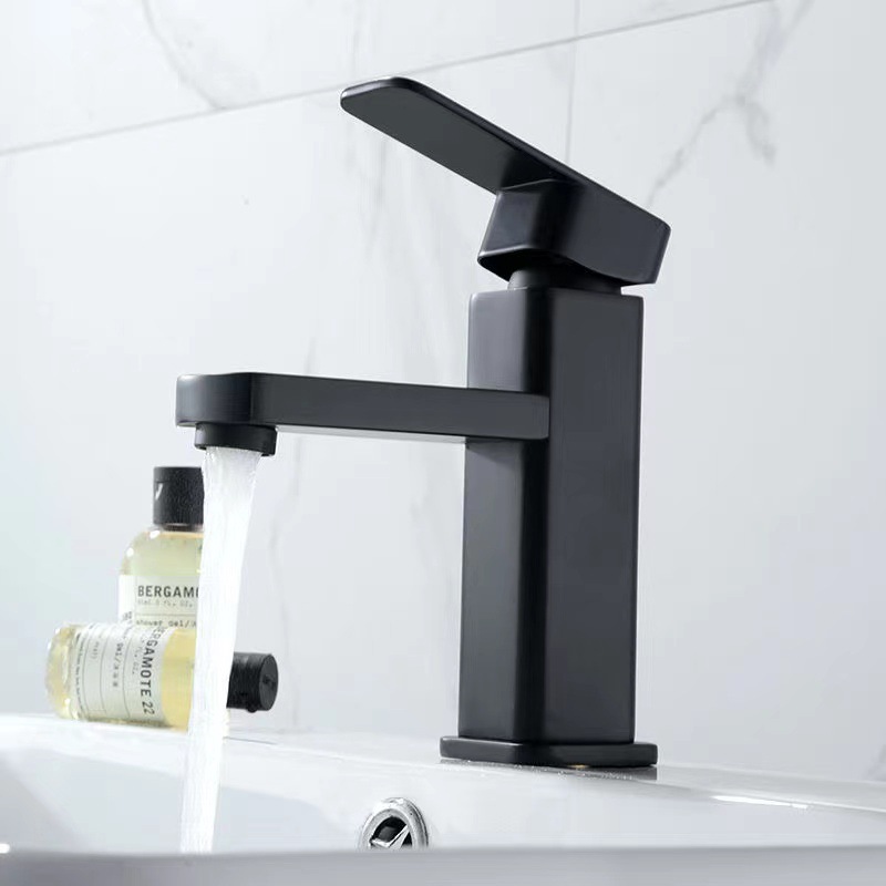 Black Basin Hot and Cold Faucet Counter Basin Heightened Faucet Bathroom Wash Basin Wash Basin Faucet Wholesale Water Tap