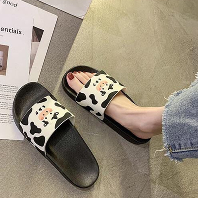 Women's Summer Cartoon Home Couple Indoor Korean Style Student Household Slippers Men's Non Slip Outdoor Soft Bottom