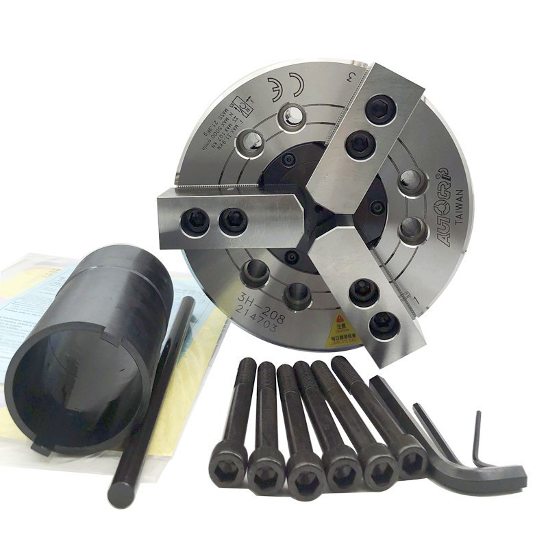 台湾佳贺中空液压三爪卡盘油压动力固力普夹头5寸6寸8寸10寸进口