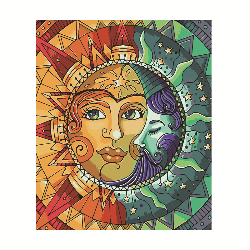 厂家批发40*50太阳女神diy数字油画跨境及国内电商货源多尺寸可选