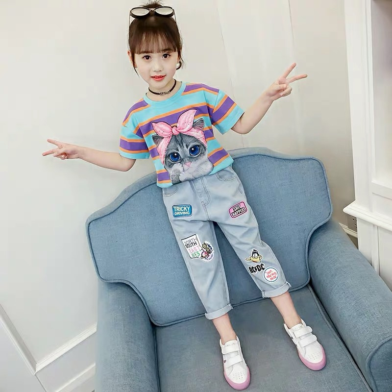 女童夏装套装2024新款小女孩11岁夏季儿童洋气12时髦中大童衣服潮