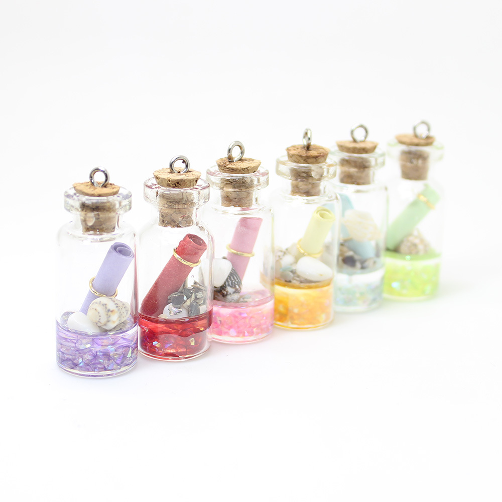 New DIY Simulation Resin Glass Bottle Drift Bottle Pendant Earrings Necklace Keychain Pendant Foreign Trade Supply