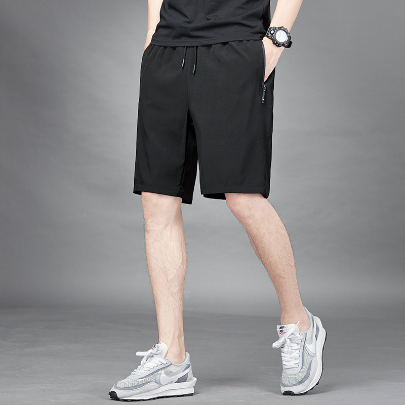 Ice Silk Shorts Men's Summer Trendy plus-Sized plus Size Sports Casual Pants Loose Quick-Drying Beach Outer Wear Fifth Pants