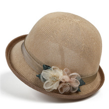礼帽女时尚优雅盆帽渔夫帽子春夏季防晒遮阳太阳帽中老年人妈妈帽