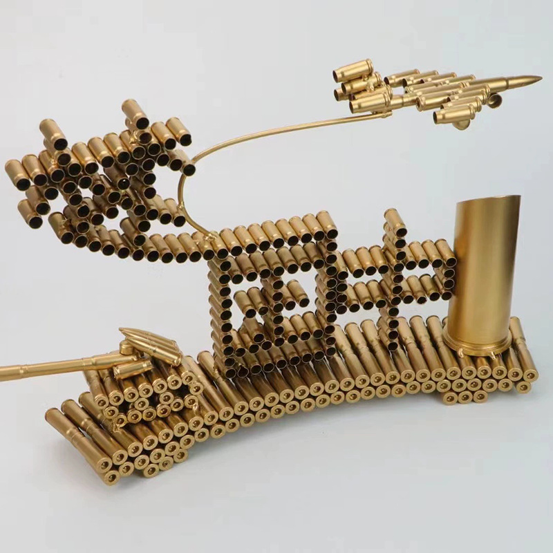 乔迁新居礼品金属手工艺品 家居酒柜桌面装饰弹壳笔筒摆件-阿里巴巴