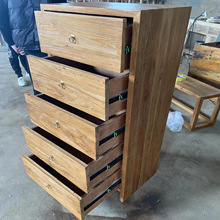 新中式榆木餐边柜实木抽屉式收纳柜老榆木客厅多功能餐边柜储物柜
