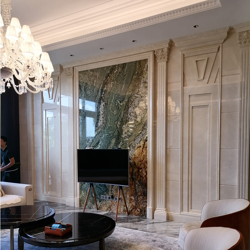 厂家直销省30%大理石背景墙广州佛山天然石材电视背景墙包安装