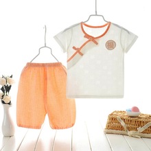 中国风汉服儿童短袖套装男女宝宝T恤两件套婴儿衣服1-3-5岁夏季薄