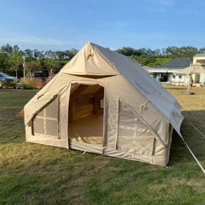 户外野外露营充气室外加厚帐篷防风野营便携棉布防雨防晒自动