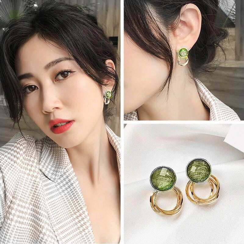 Mermaid Simple Volkswagen Fresh Sterling Silver Needle Earrings Korean Temperament Cold Ear Stud Earring