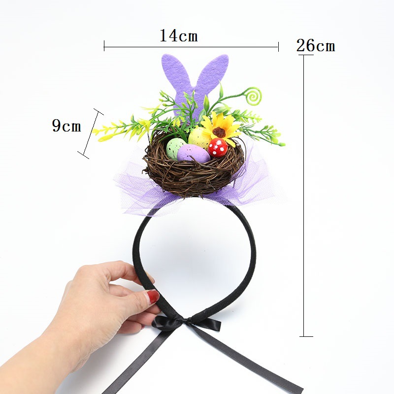 Zilin Cross-Border New Easter Party Headdress Cos Dress up Creative Headband Rabbit Bird Nest Decorative Head Hoop