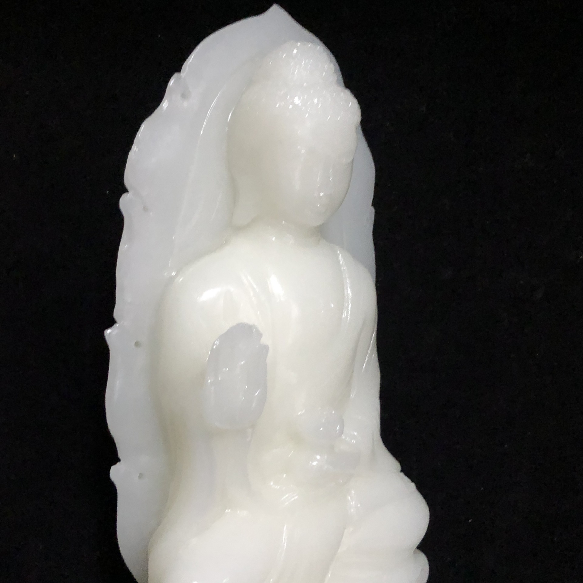 阿富汗玉观音摆件新疆汉白玉观音南海观世音菩萨家居大日如来摆件