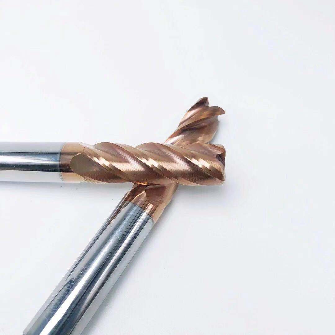 55度钨钢圆鼻铣刀牛鼻刀加长涂层r角牛鼻4刃cnc加工中心硬质合金