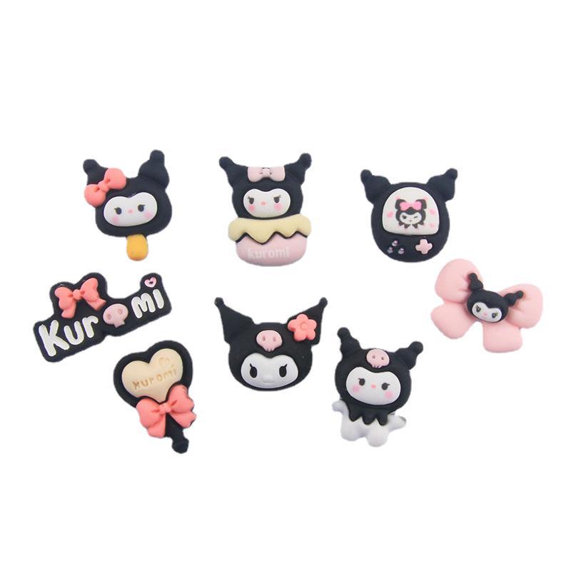 Handmade DIY Cartoon Black Kromi Resin Accessories Hairpin Ornament Cream Glue Phone Case Material Package Wholesale