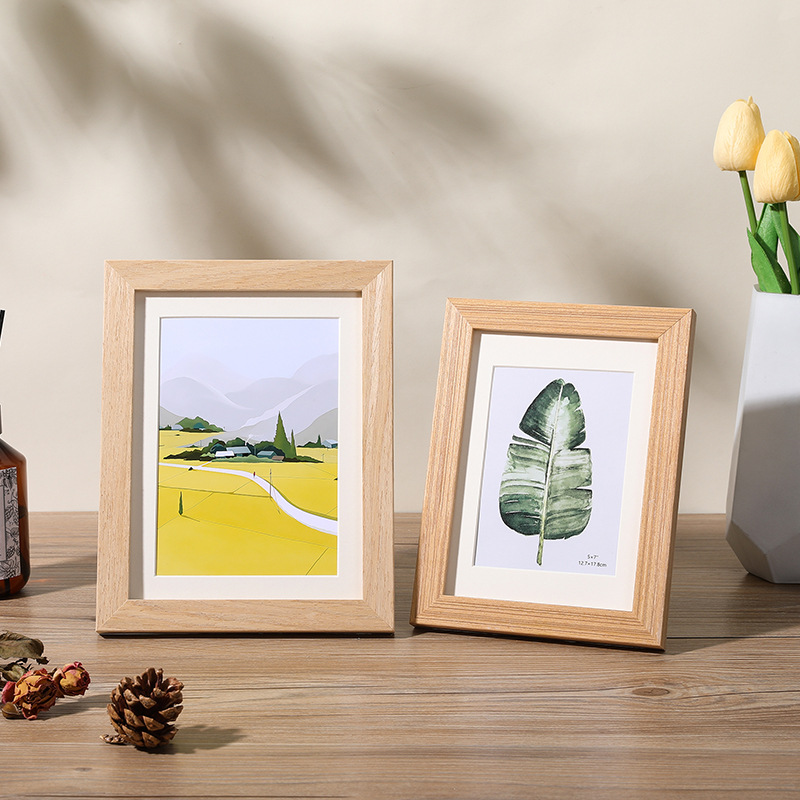 实木相框挂墙4k8k画框字画装裱儿童68寸卡纸a3素描海报a4展示框架