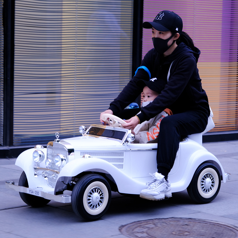 奔驰儿童电动车小孩四轮共享遥控汽车宝宝玩具童车可坐人广场出租