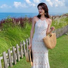 巴厘岛马尔代夫海边度假风沙滩裙春新款露背显瘦性感连衣裙XW211