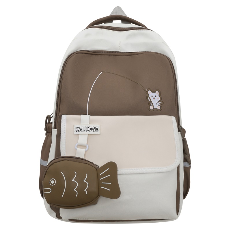 New High School Student Bag Women's Campus Contrast Color Backpack Cute Backpack Wholesale