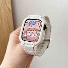 适用适用iwatch8表带applewatch7硅胶S8一体表壳S76543苹-果手表S