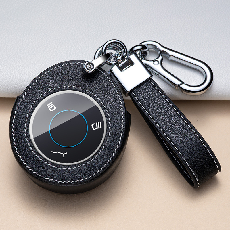 适用哪咤v钥匙套哪吒u可爱upro哪吒no1哪吒v官方汽车专用真皮包扣