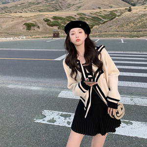 春装2021年新款小个子搭配显高小香风法式针织连衣裙套装女装秋冬图片