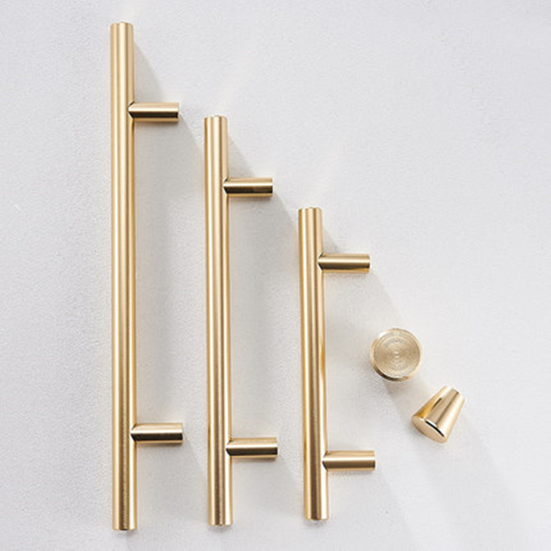 拉手柜门现代简约衣橱柜抽屉北欧单孔柜子把手金色小拉手五金