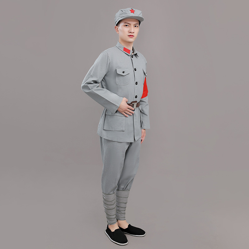 成人红军八路军衣服演出服志愿军棉麻65式老军装红卫兵服抗战服装