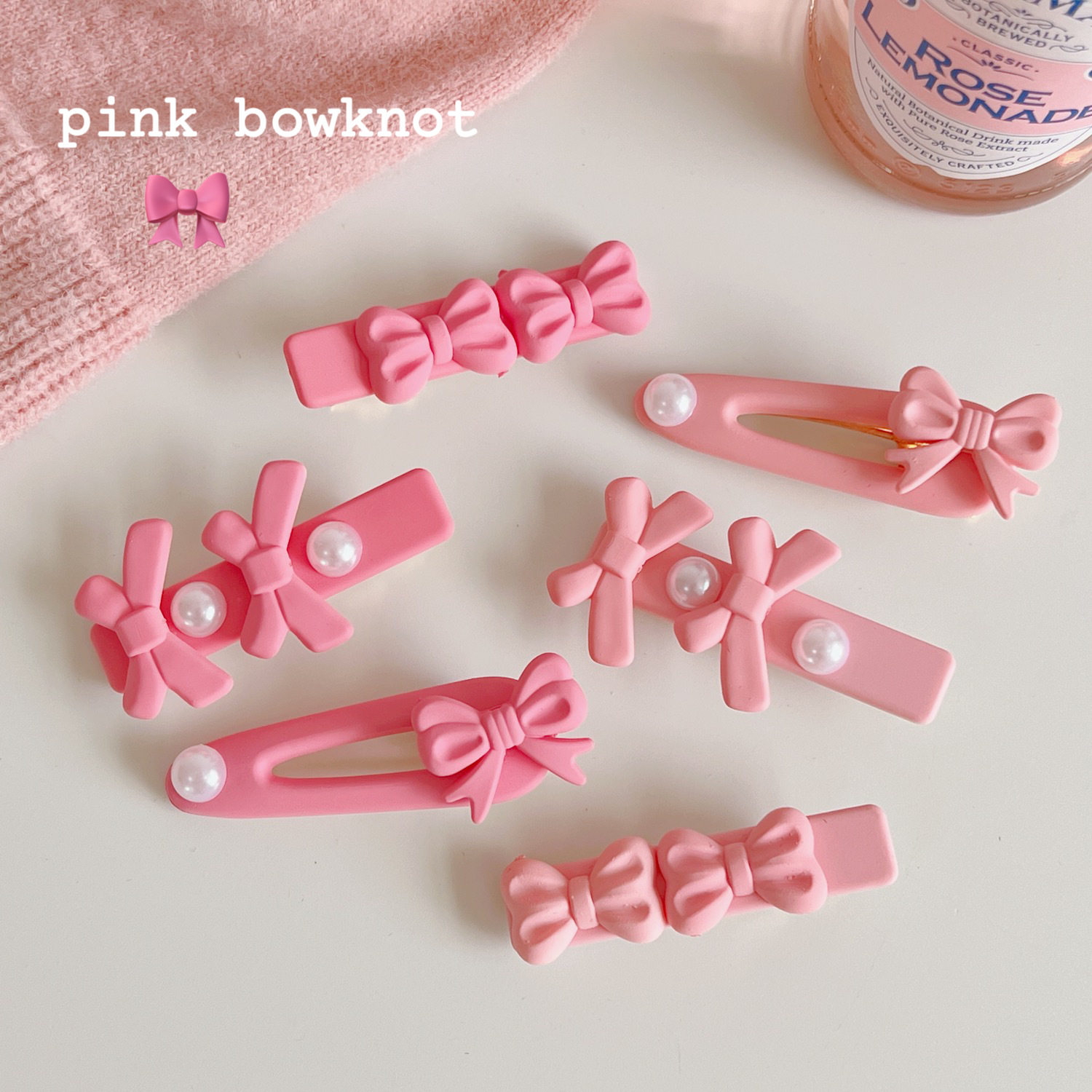 甜美法式蝴蝶结发卡女优雅气质粉色学生碎发夹边夹可爱成人发饰潮