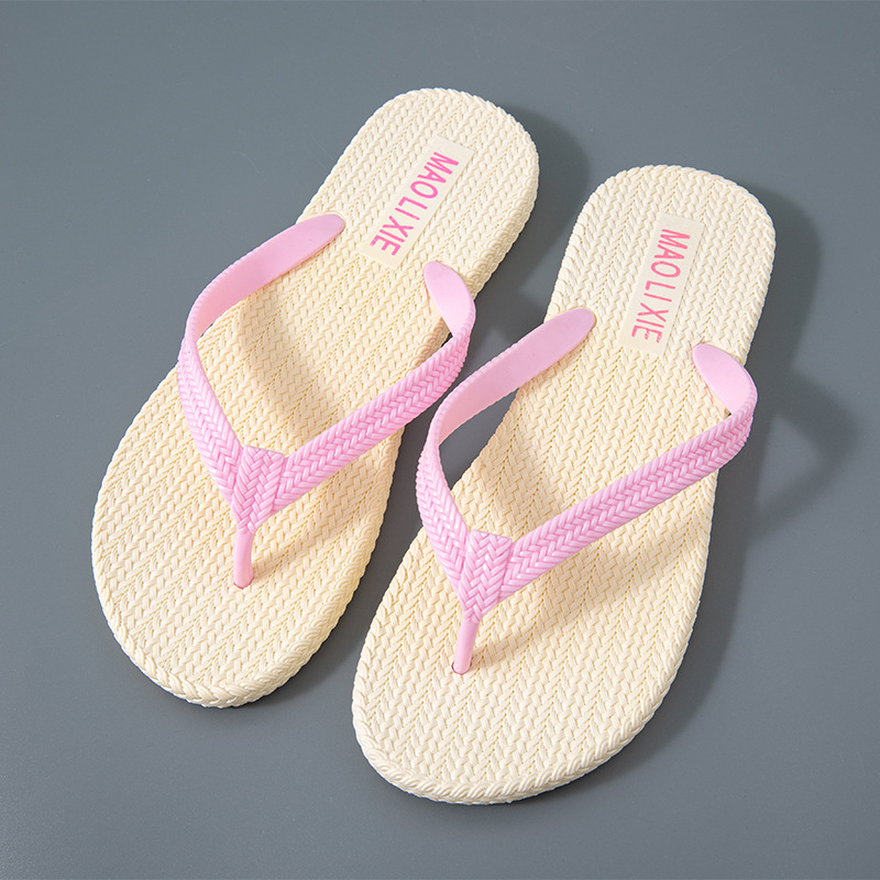 Women's Solid Color Non-Slip Flip-Flops Factory Supply Beach Flat Flip-Flops Home Outdoor Dual Purpose Sandals