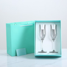 经典欧式细长香槟杯婚礼水晶葡萄酒杯高脚杯长筒甜酒杯礼品套盒