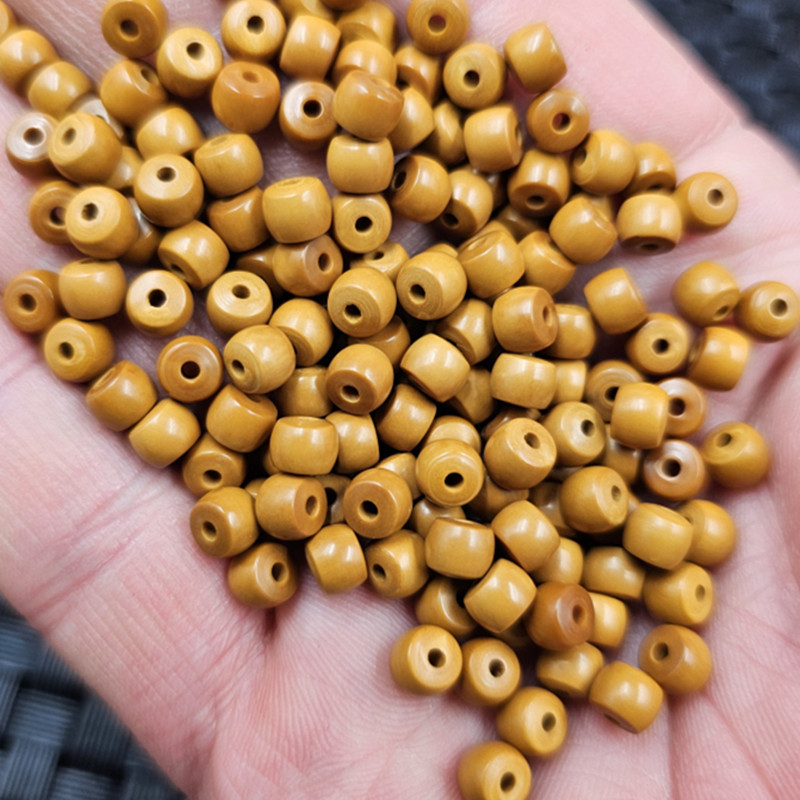 橄榄核老型珠散珠黄色木头路路通手链项链饰品配件手工珠子顶珠
