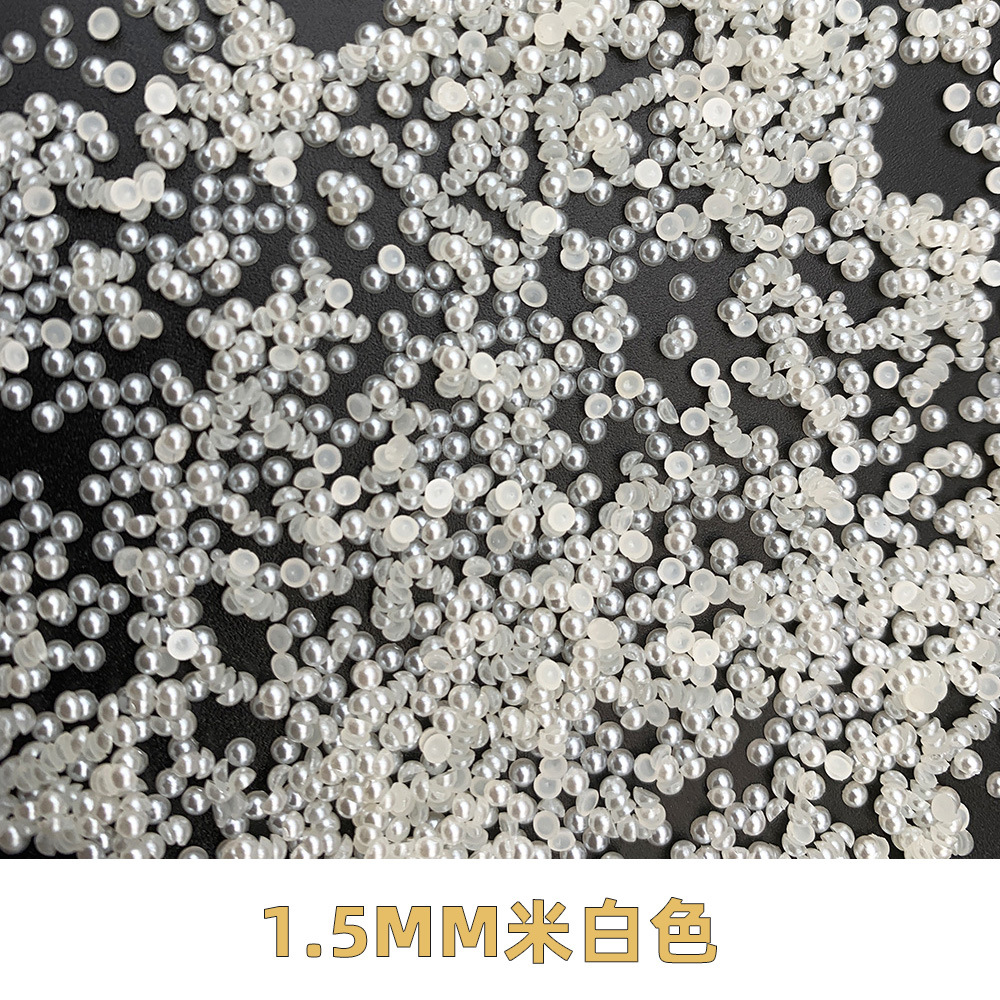 Abs Semicircle Bright Pearl Flat Imitation Pearl M White Pearl Wholesale Mobile Phone Stick-on Crystals Nail Pearls Diy